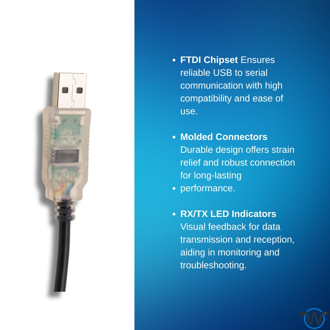 Adaptateur série FTDI USB vers DB9M - Poignée de main complète