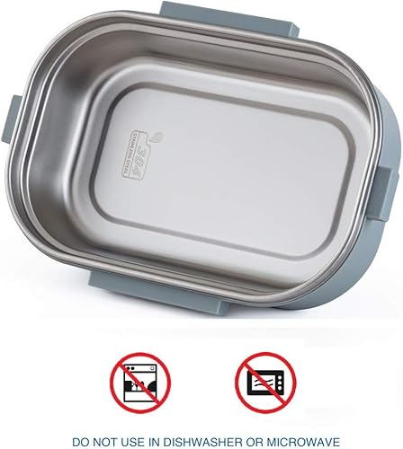 Miniatura 2 de Lille Home - Lonchera bento de acero inoxidable a prueba de fugas, contenedor de alimentos de metal con lonchera térmica, sin bisfenol A, 22 onzas,