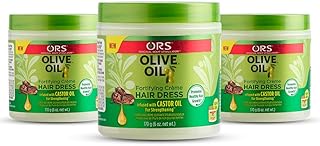 Olive Oil Fortifying Cream Hair Dress Infused with Castor Oil for Strengthening 6 Ounce (Pack of 3)