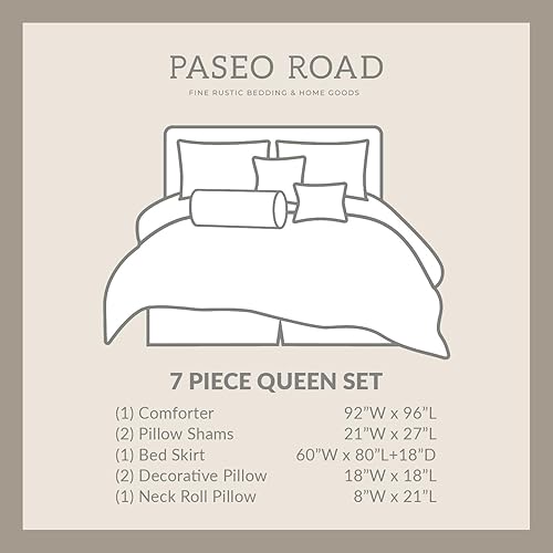 Miniatura 10 de Paseo Road by HiEnd Accents Barbwire Western Bedding - Juego de edredón de 5 piezas, tamaño individual, de piel sintética color tostado, estilo