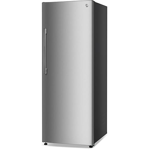 Commercial Cool 11.1 Cu. Ft. Convertible Freezer Refrigerator, Upright Fridge with Glass Shelves, Reversible Door, ENERGY STAR rated, Auto Defrost, CCUC1110GS, Stainless Look