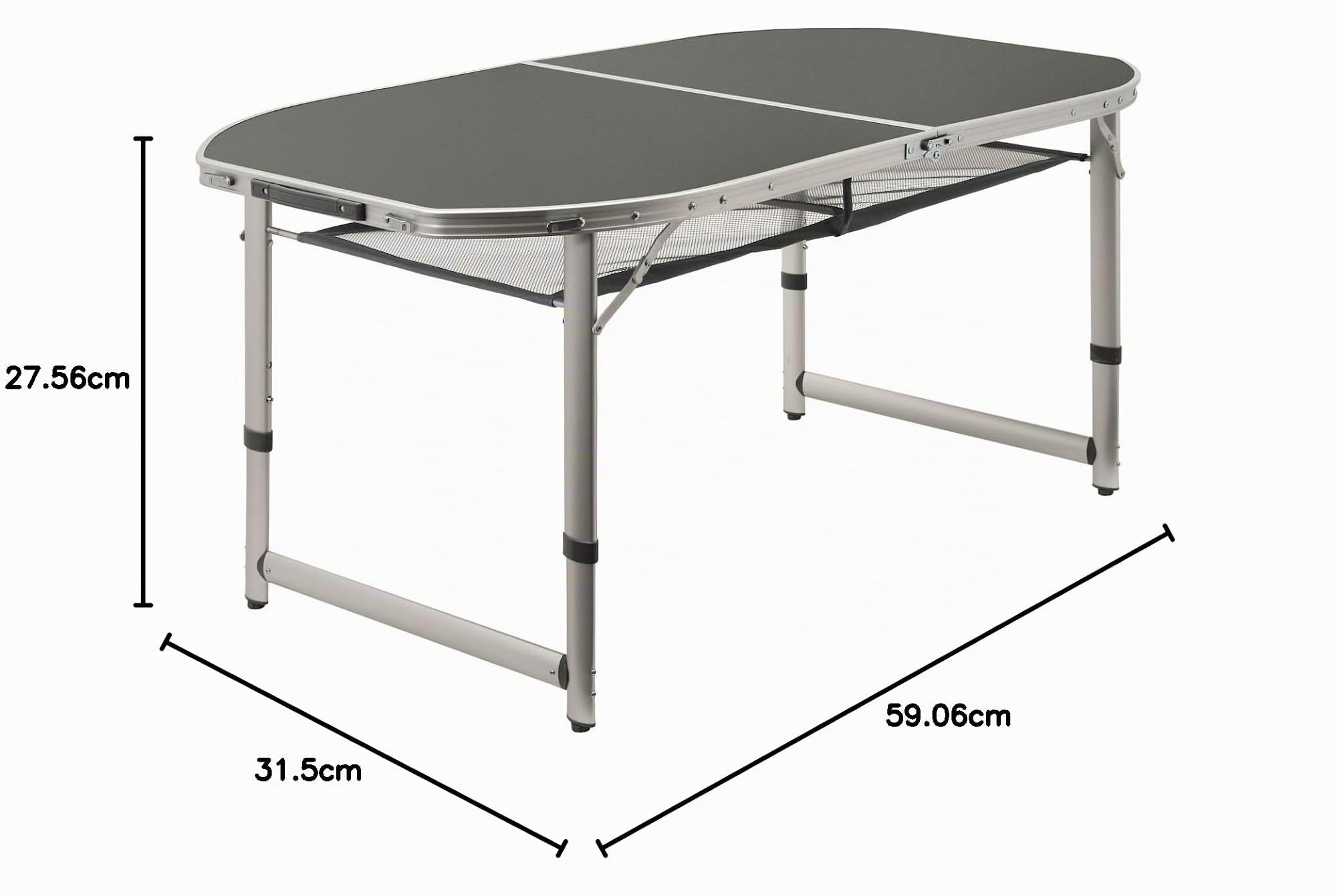 Tavolo da campeggio in alluminio CampFeuer per 6 persone | 150 x 80 cm | pieghevole, regolabile in altezza | tavolo arrotolabile per campeggio, giardino e terrazza