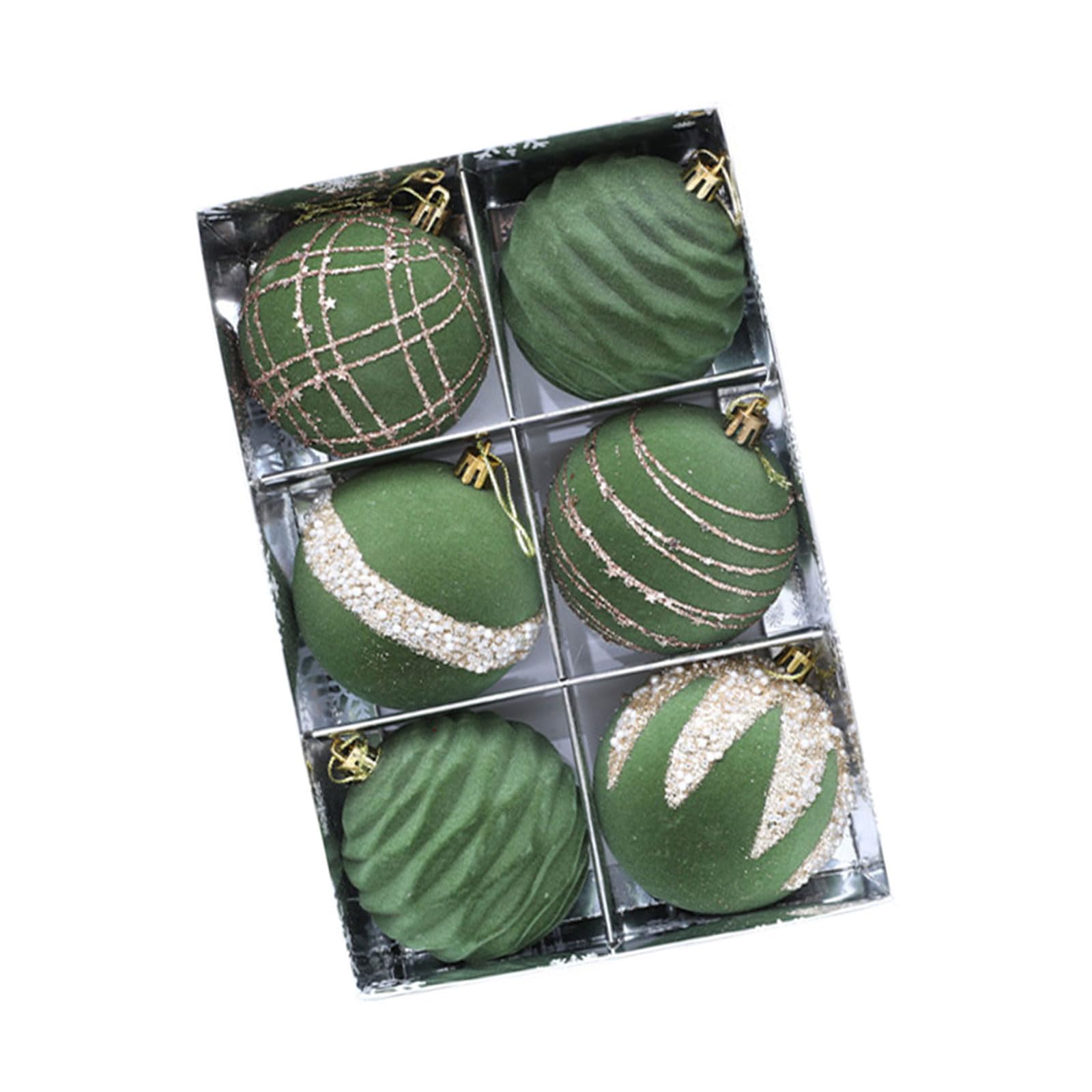 APGLSXY Dozen Plush Christmas Ball with Sparkling Detail Hanging Ornament Perfect for Seasonal Home Styling Flocking Christmas Ball