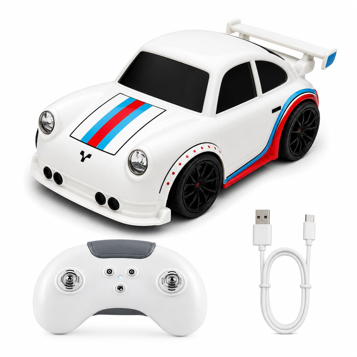 Mini Drift RC Racing Car with LED Headlights, 360 Degree Spin Stunt Action, Gesture Sensor & Remote Control Modes, Sound Effects and Auto Demo Toy Vehicle for Boys Girls Kids-image-46