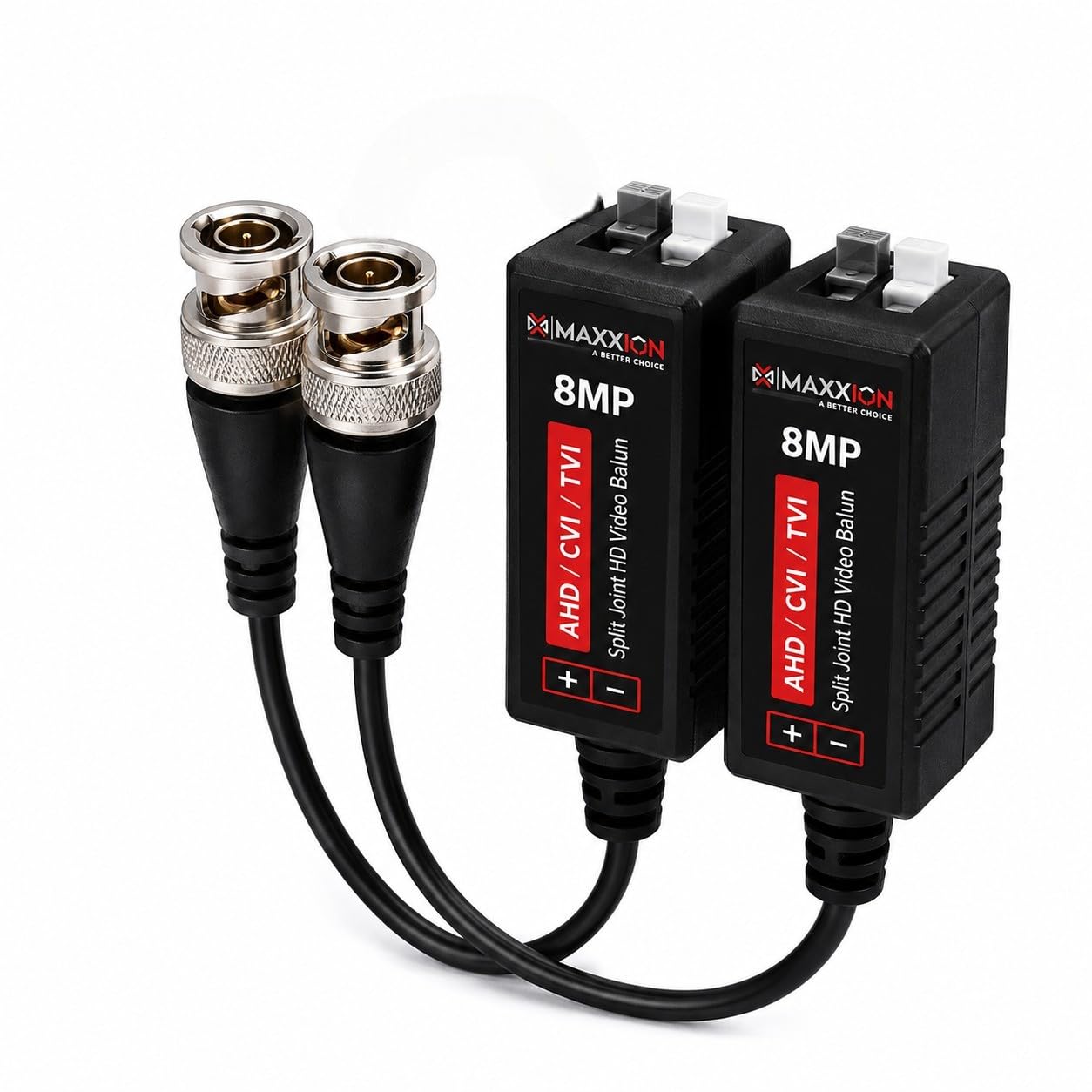 MAXXION Video Balun | 8MP (Pack of 5), 4K Passive HD BNC Video Balun Transceiver Transmitter Via Rj45 Cable AHD/TVI/CVI/CVBS for Full HD CCTV DVR Security Surveillance Camera System 4