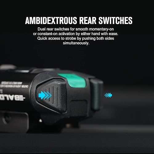 Miniatura 6 de OLIGHT Baldr Pro R - Linterna táctica magnética recargable por USB de 1350 lúmenes con haz verde y LED blanco, luz de arma de montaje en riel