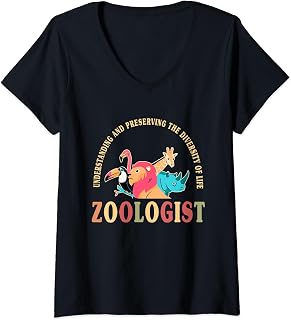 Cute Zoologist Motto Apparel Wildlife Conservation Lover V-Neck T-Shirt