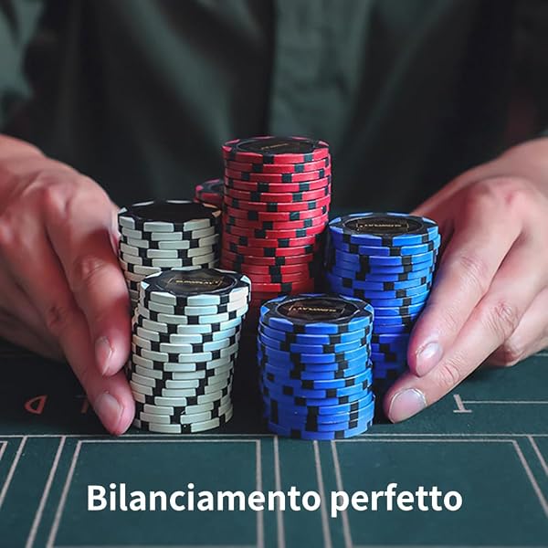 SLOWPLAY Nash Fiches da poker in argilla | 50 Pezzi di Fiches da Poker Texas Holdem, 14g Fiches da poker [con valore] | Squisita fattura e design (5000) - 5