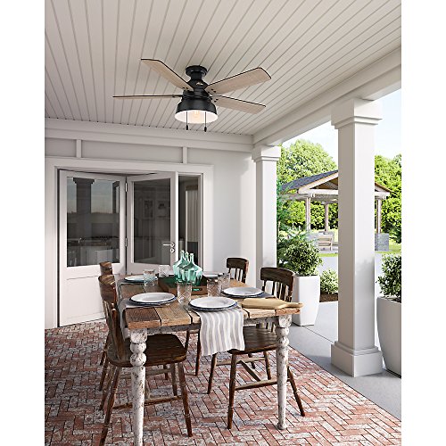Image of Hunter Mill Valley, Outdoor or Indoor, Ceiling Fan, 52 inch, Matte Black