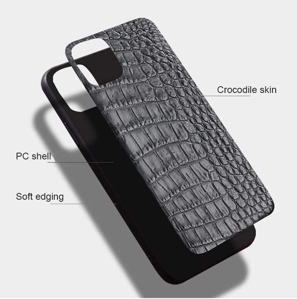 Étui crocodile pour iPhone 11 Pro Max en cuir marron chic - 2