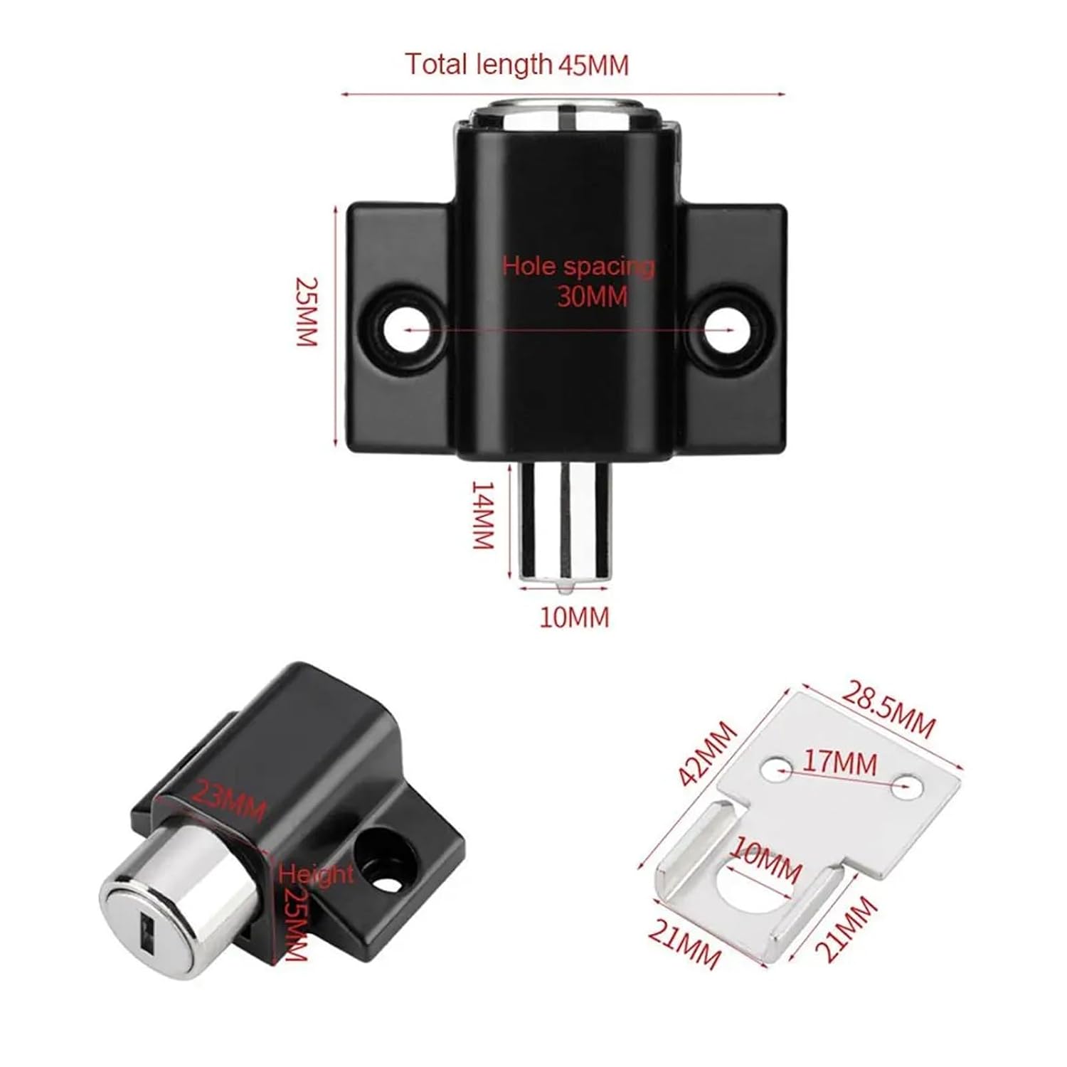 Aluminum Alloy Window Lock Push-Pull Door and Limiter Guard 1Pcs(A)