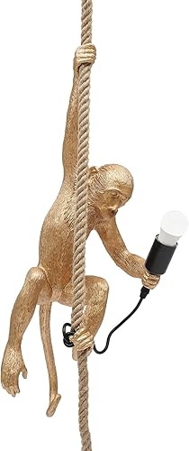 Miniatura 2 de TFCFL Lámpara colgante de mono de resina con cuerda de cáñamo, lámpara colgante de mono de cuerda de cáñamo vintage, lámpara colgante industrial