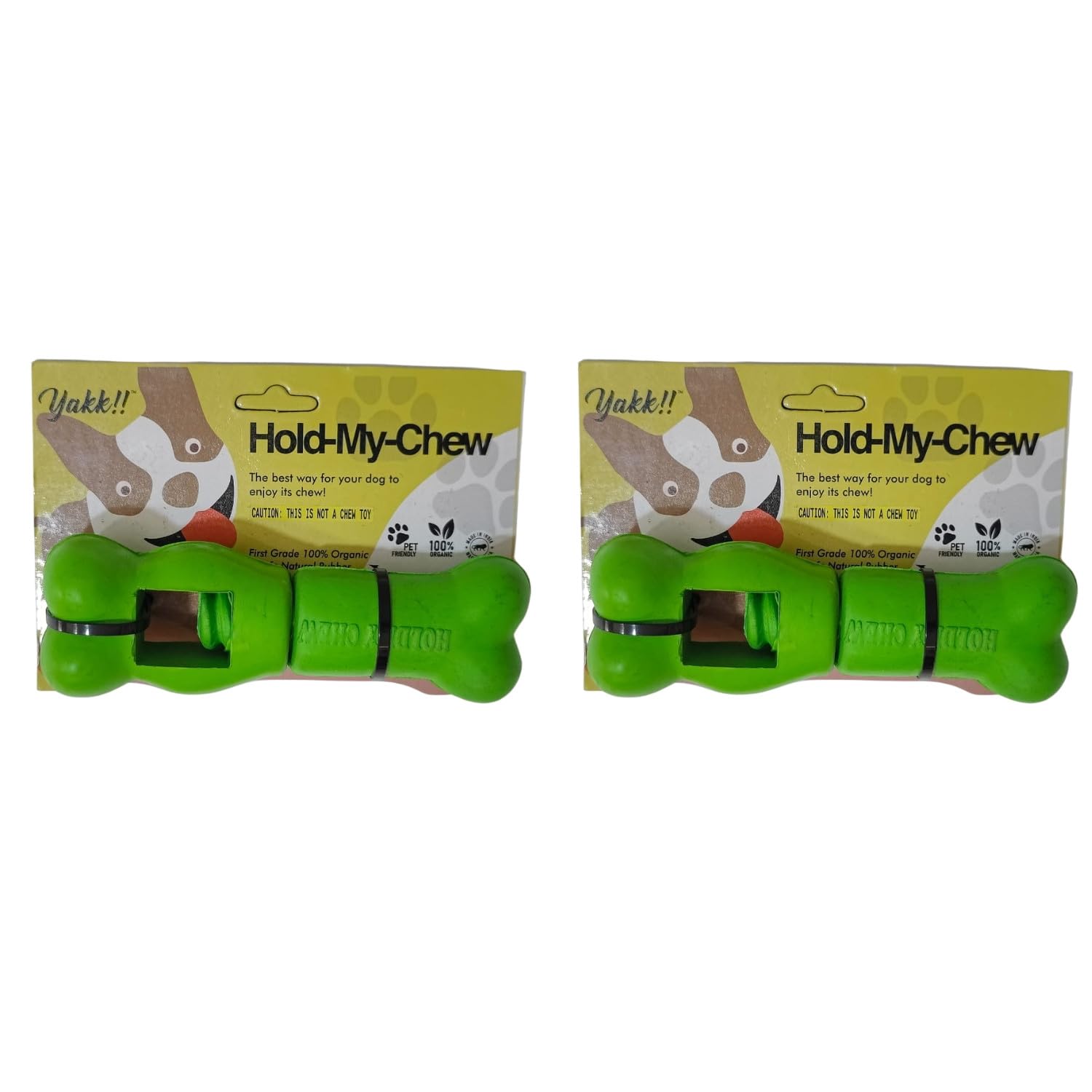 Yakk!! Hold-My-Chew Holder - for Dogs to Enjoy Their Medium/Large Yak Cheese/Cow Milk Chew better/100% Natural Rubber/for All Puppies & Dogs/Yak Milk Bone/Teething & Dental Care Green (Pack of 2) (B0D25RXFNB) Amazon Price History, Amazon Price Tracker