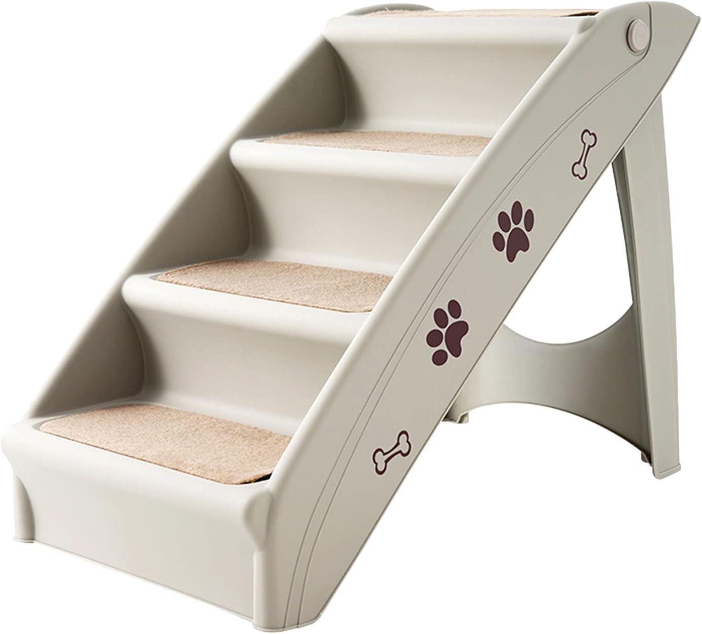 Folding Step Ladder Small and Medium-Sized Dogs Climb The Ladder Non-Slip Home Car Ladder for Minor Injury Elderly Pets,Convenient One to Carry and Store,It's for Your Do,Gray