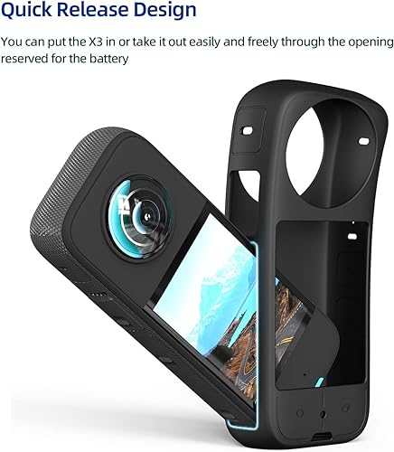 Miniatura 2 de Funda protectora para cámara de acción panorámica Insta360 X3, cubierta completa de silicona, color negro