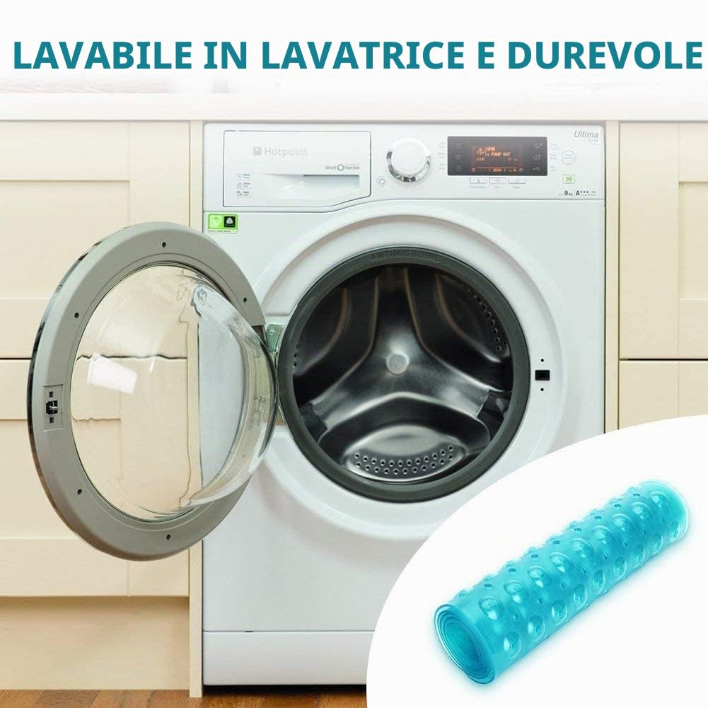 Wimaha tappetino da bagno antiscivolo, resistente alla muffa, BPA free, tappetino da doccia, tappetino da bagno, lavabile in lavatrice, idea per i bambini e più anziani, 100x40cm,Teal