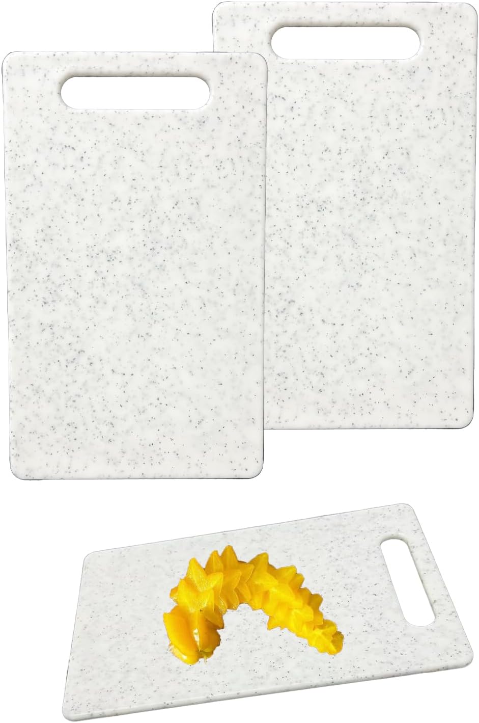 2 Pcs Cutting Board for Kitchen Small Mini Plastic Granite Color Cutting Board
