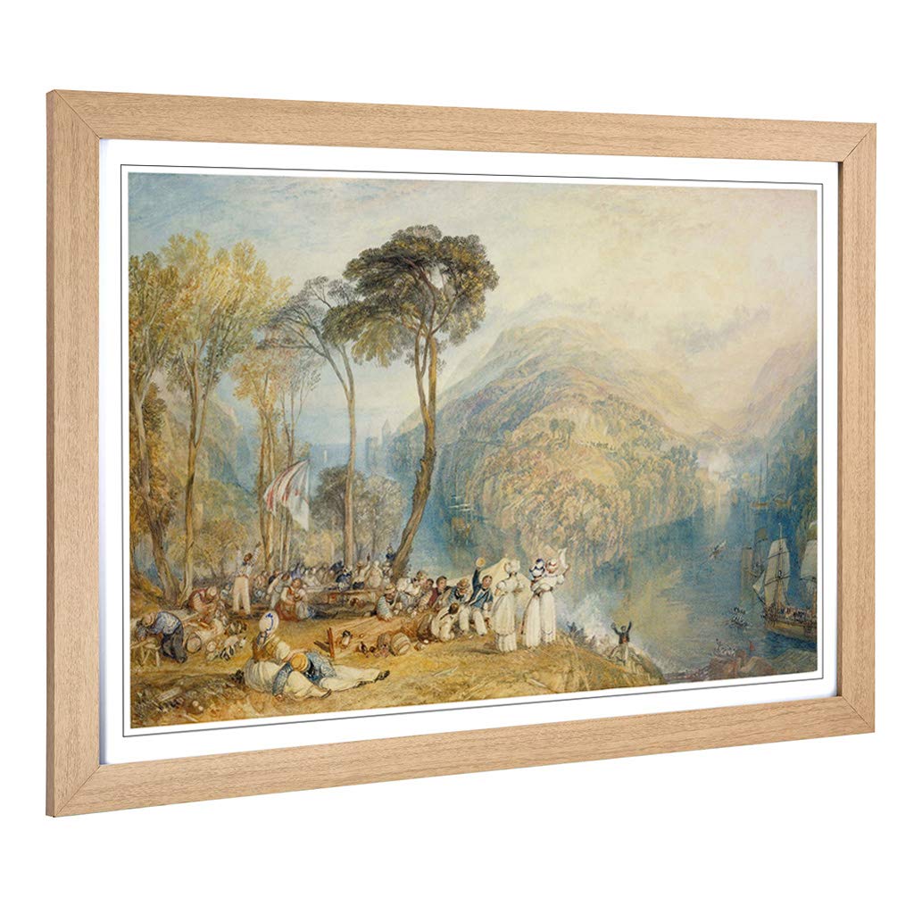 Big Box Art Framed Print of J.M.W (Joseph Mallord William Turner) Dartmouth Cove Design | Wall Art Picture| Home Decor for Living Room, Bedroom, Office, Oak, A2 / 24.5x18 Inch / 62x45cm