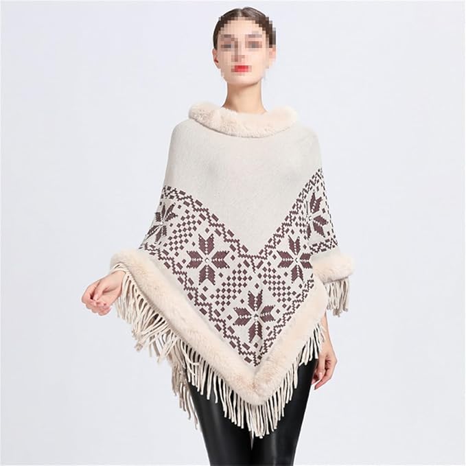 極美品✨　ENFOLD 23SS CAPE-COLLAR PULLOVER Vogrtcc Asymmetric Fringed Fur Collar Poncho Sweaters for