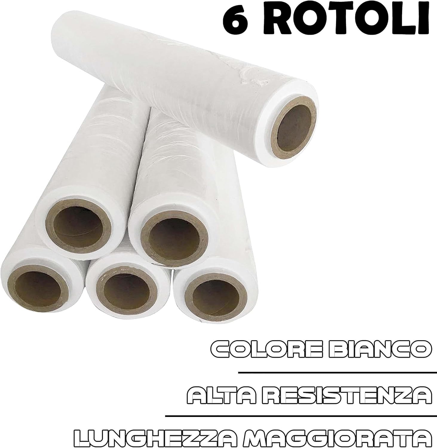 Simpletek - Film extensible blanc | Bobine de film adhésif pour emballage ou palette transparente