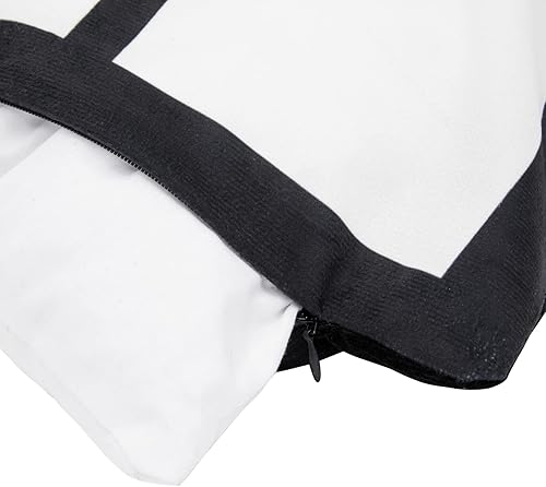 Miniatura 5 de Bright Creations Fundas de almohada en blanco para sublimación y bricolaje  Paquete de 5 unidades de 18 x 18 pulgadas de poliéster blanco y negro