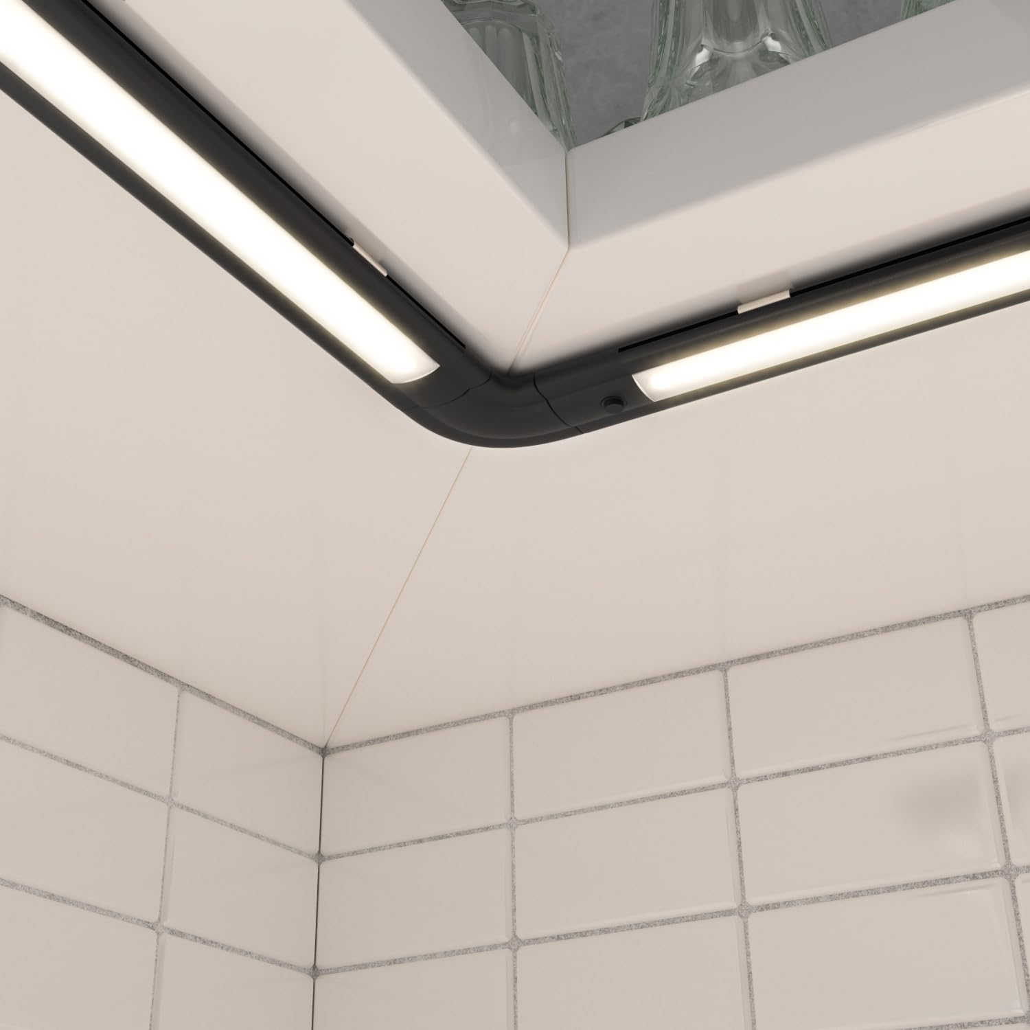ledscom.de LED Unterbauleuchte SIRIS schwarz matt, flach, 114cm, je 1261lm, warmweiß, 3er Set