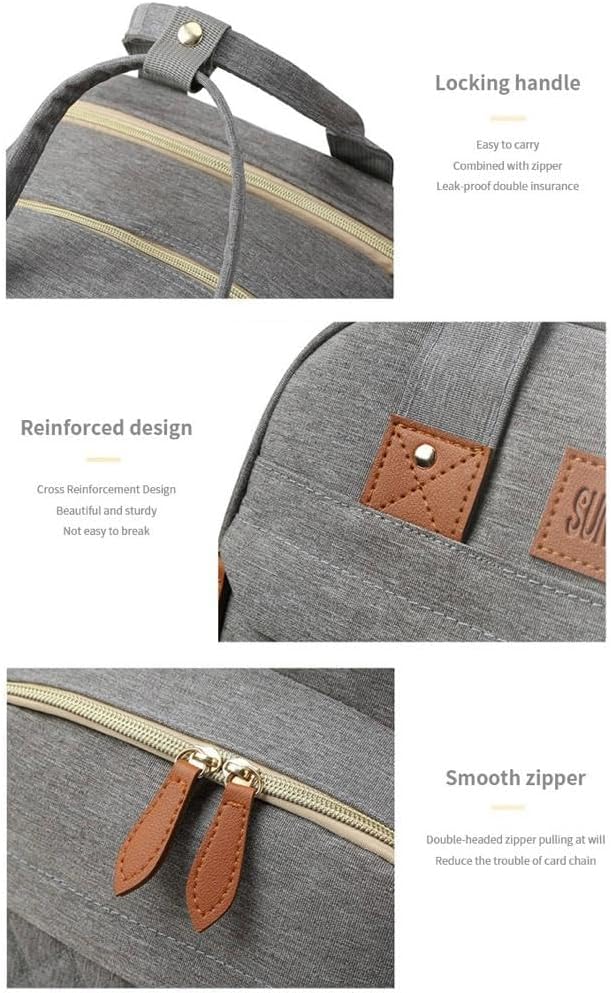 Diaper Bag Backpack, Large Diaper Bag with Changing Station,Waterproof with Insulated Pockets and USB Charging Port, gray (gray)