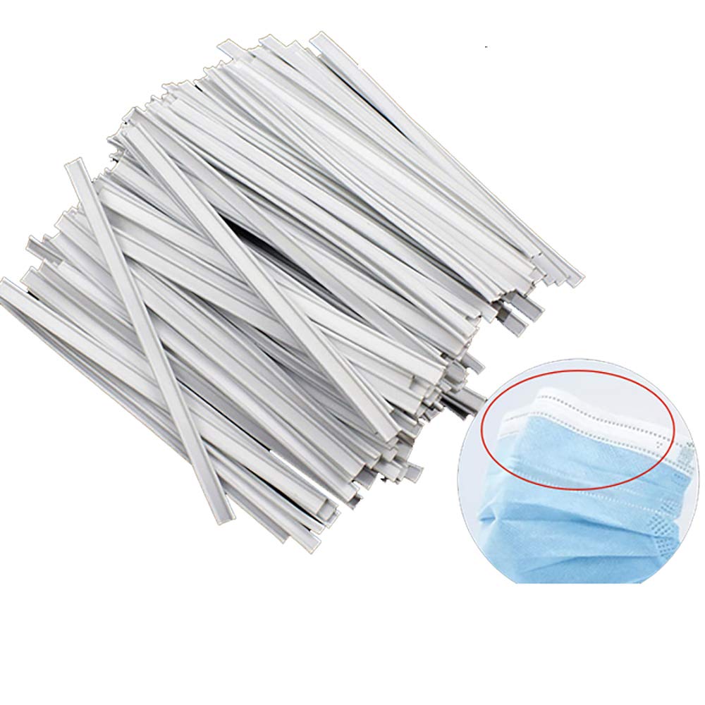 DWSFADA 200 Pcs 10cm Nose Adjuster Nose Bridge Wire, Aluminum Strip Nose Bridge for Face DIY Making Accessories Crafts,Bendable Wire Plastic Clips Adjuster Bracket Bridge Clip