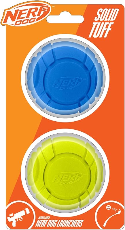 Nerf Dog Sonic Ball Juguetes para perros, ligeros, duraderos y resistentes al agua, 2.5 pulgadas, para razas pequeñas/medianas/grandes, paquete de dos, verde y naranja