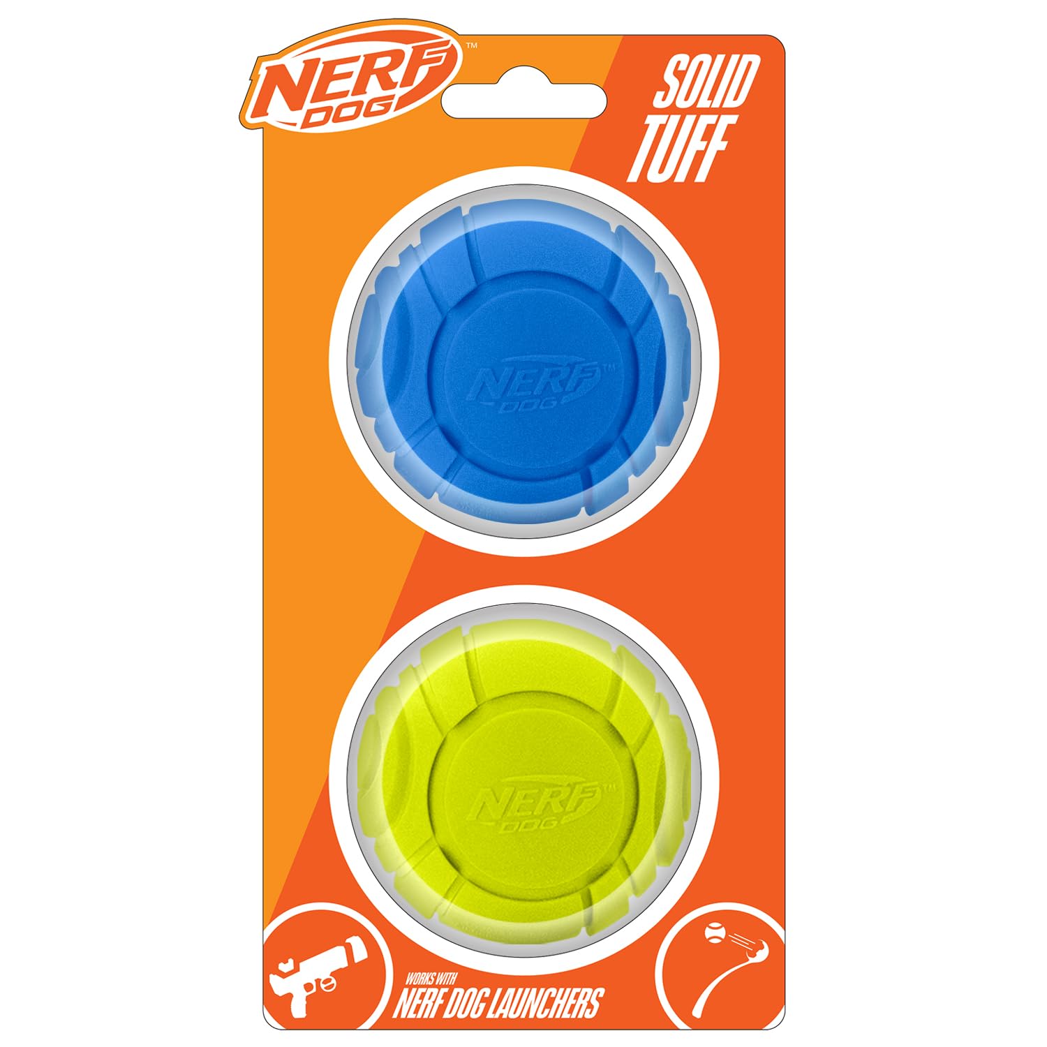 Sonic Ball Dog Toys, Lightweight, Durable and Water Resistant, 2.5 Inches, for Small/Medium/Large Breeds, Two Pack, Green and Orange