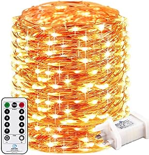 RcStarry 1000 LED 100M Led String Lights, Remote&Timer 8 Modes Copper Wire Fariy Lights Plug in,IP65 Warterproof for Outdoor, Indoor, Wedding,Christmas, Garden, Gazebo and More,(Warm White)