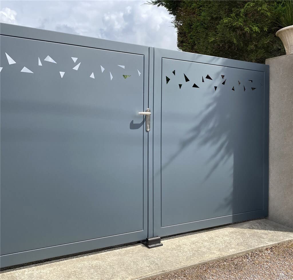 LOCINOX Bodenanschlag SABO zum Aufschrauben für Doppelflügeltore, geeignet für Aufschraub-Bodenriegel bis Ø 20 mm, Höhen- und Tiefenverstellbar, schwarz eloxierte Aluminiumplatte RAL 9005