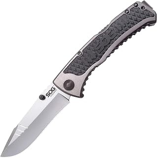 SOG Pocket Knife and Folding Knife - Sideswipe EDC Knife, Flip Knife with 3.4 Inch Assisted Opening Blade and Reversible Pocket Clip