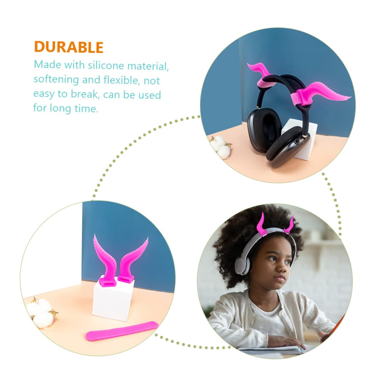 Mikikit 5paare Devil Horns Kopfhörer Dekorationen Aus Silikon Leichte Und Bequeme Gaming Zubehörteile Installieren Geeignet Für Verschiedene Headsets Sports Und Unterhaltung