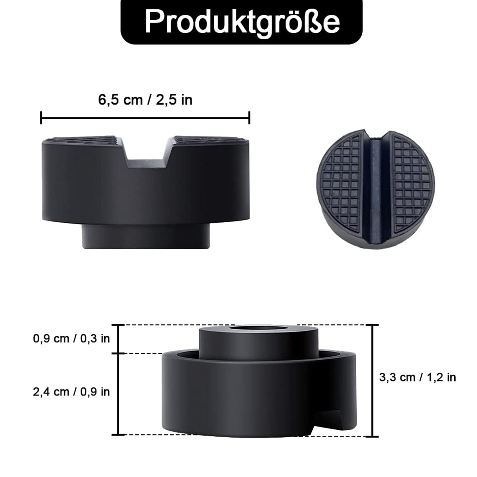 4-tlg. Gummipad Set Für Wagenheber - Rutschfester Stopper