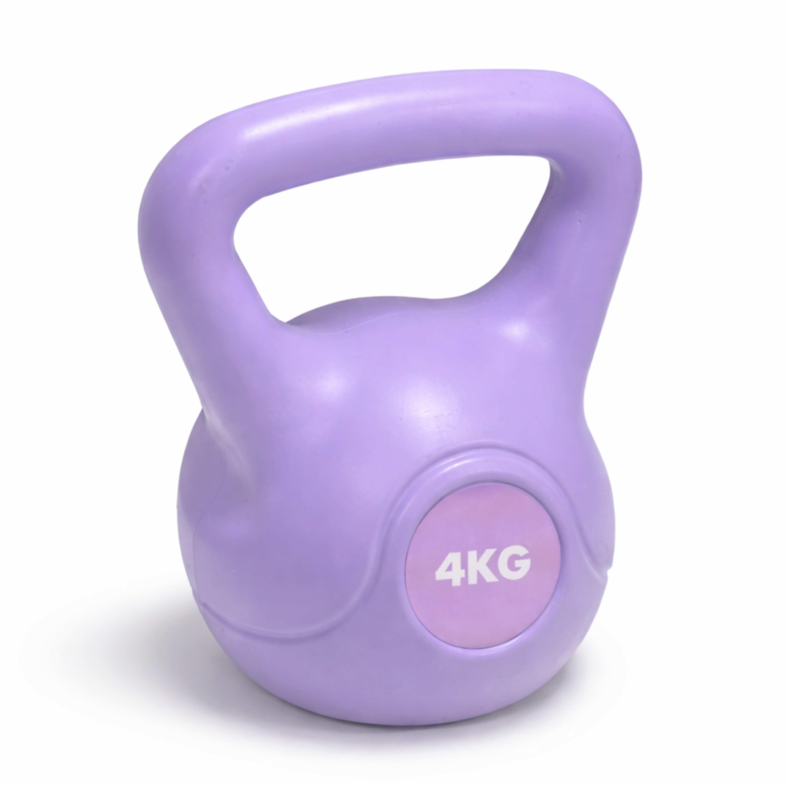 ADEPTNA Kettlebell Weight 4kg / 6kg – Vinyl Coated Kettlebell for Home Workout, Strength Training, Core Exercise, Full Body Fitness, Gym & Conditioning (Lilac, 4KG)