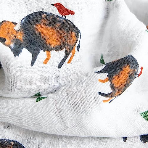 Image of Little Unicorn Muslin Swaddle Blanket for Newborns & Infants | Soft & Breathable Fabric | Set of 3 Baby Blankets for Swaddling, Nursing, Shower Gifts (Bison)