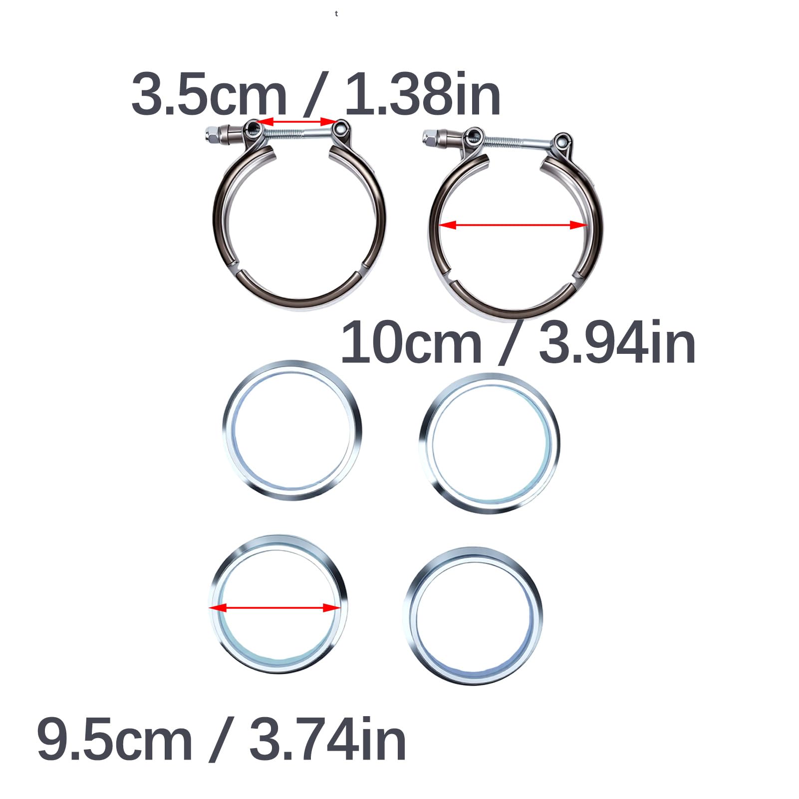 Cryfokt Auspuffschelle V Band Klemme 2,5 Zoll 63 Nm for Abgasanlage