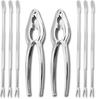 New Star Foodservice 27983 8-Piece Seafood Tool Kit, Includes Lobster Crackers and Forks Set