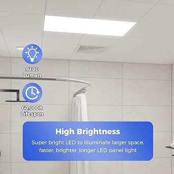10 Pack 2x4 LED Flat Panel Light, Bright 9100LM Flush Mount Office Kitchen Ceiling Light Fixtures,Dimmable,Selectable 5 CCT 3000K/4000K/5000K/5700K/6500K, 5 Wattages 30W/40W/50W/60W/70W
