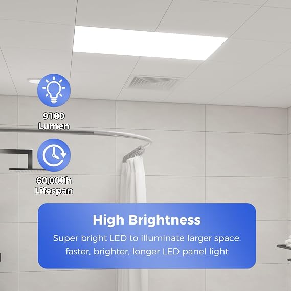 10 Pack 2x4 LED Flat Panel Light, Bright 9100LM Flush Mount Office Kitchen Ceiling Light Fixtures,Dimmable,Selectable 5 CCT 3000K/4000K/5000K/5700K/6500K, 5 Wattages 30W/40W/50W/60W/70W
