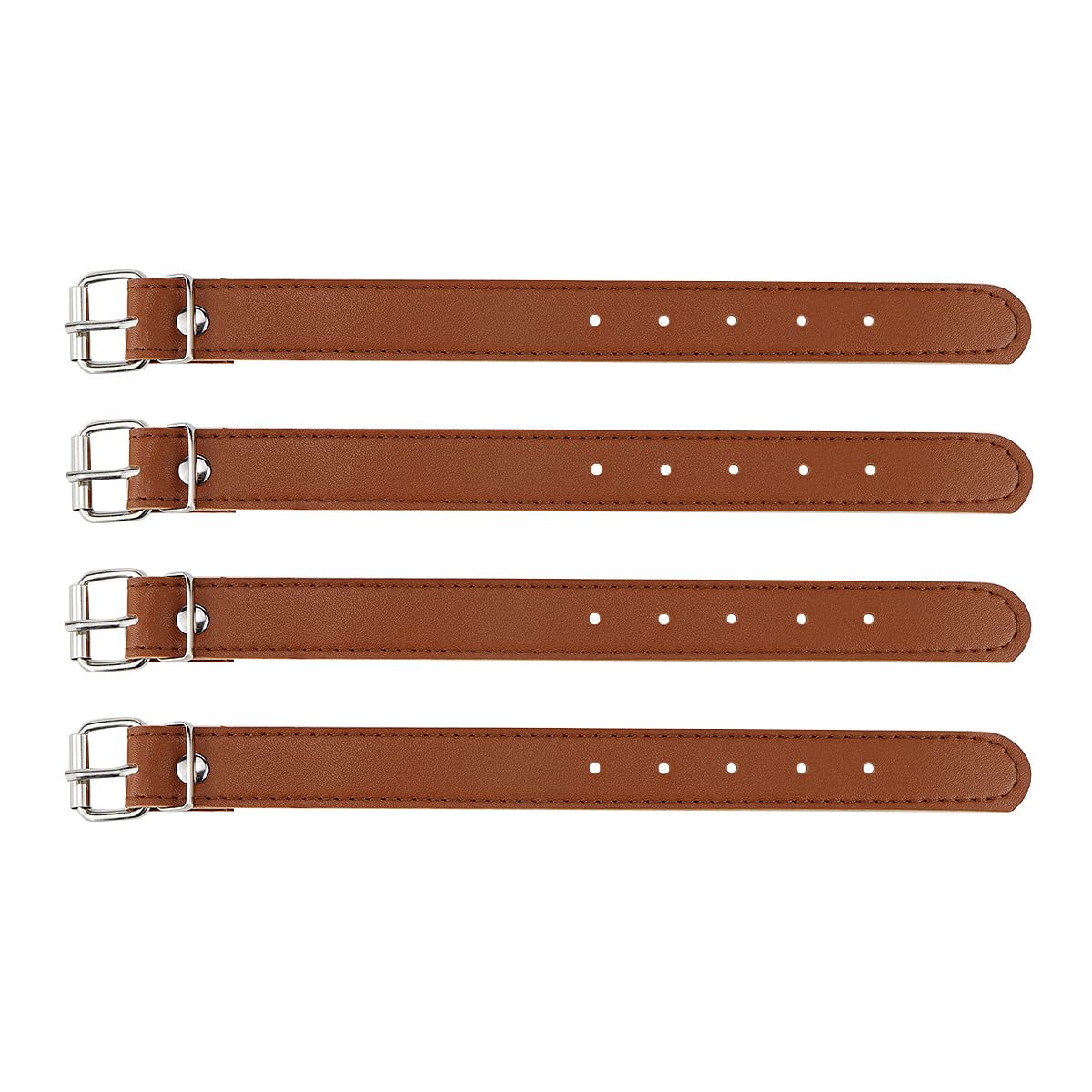 4Pcs Adjustable Bike Front Basket Strap, Leather Strap with Metal Buckle, Accessory for Bike Basket Decoration