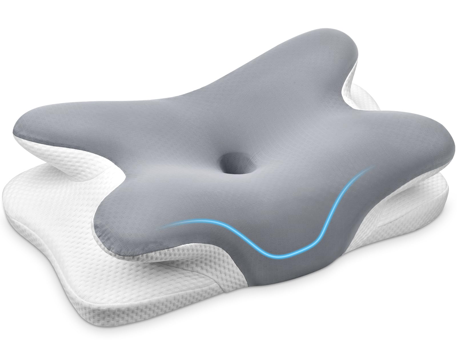 Cervical Neck Pillow Ergonomic Memory Foam Pillows for Neck Pain Relief with Breathable Pillowcase Adjustable Contour Neck Support