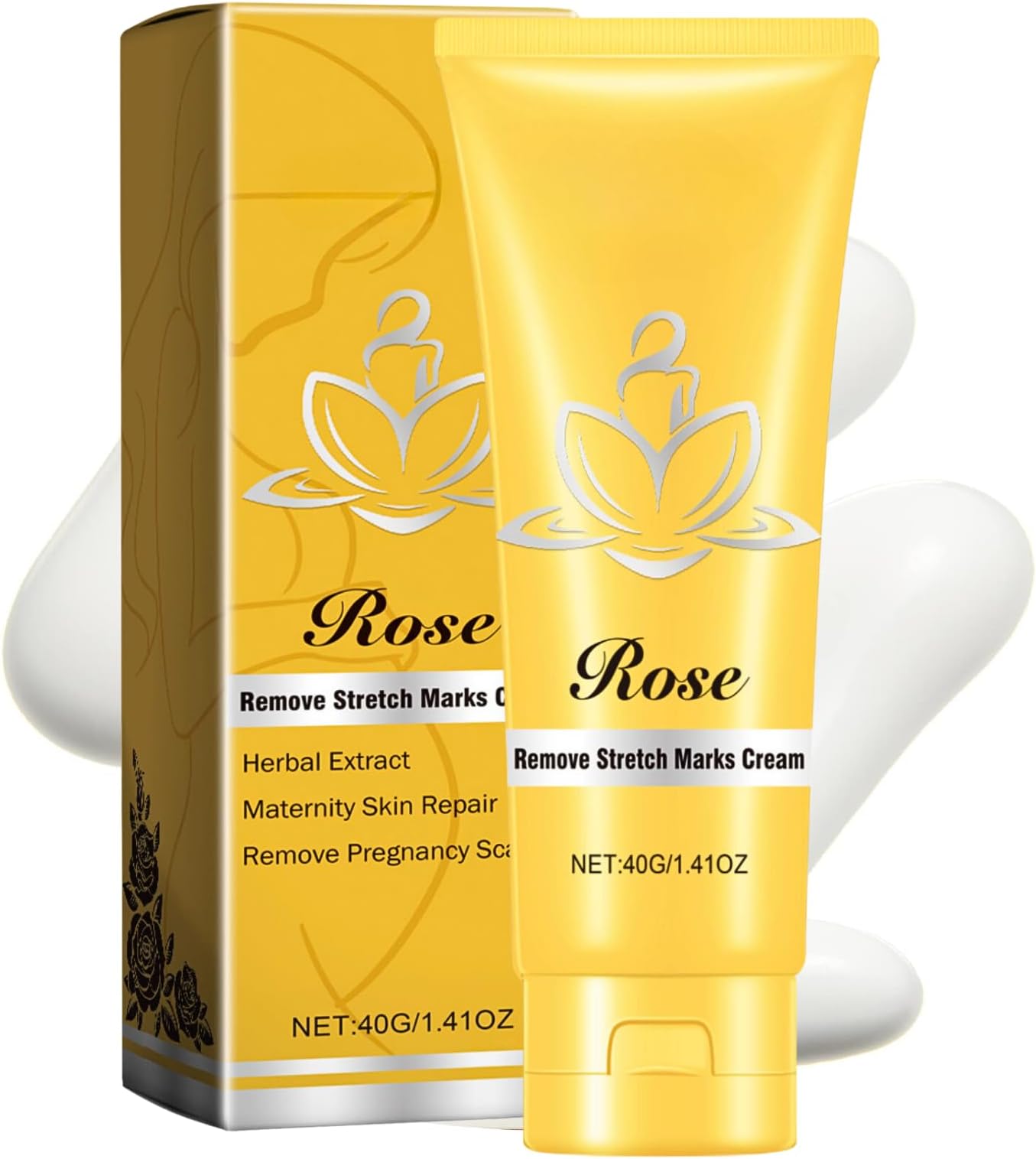 Rose Stretch Marks Removal Cream, Stretch Mark Cream, Scar Removal Cream, Scar Cream For Pregnancy, Hydrating,Reduce Scar Appearance, Deep Stretch Marks Removal, Increase Elasticity, Skin Repair Cream