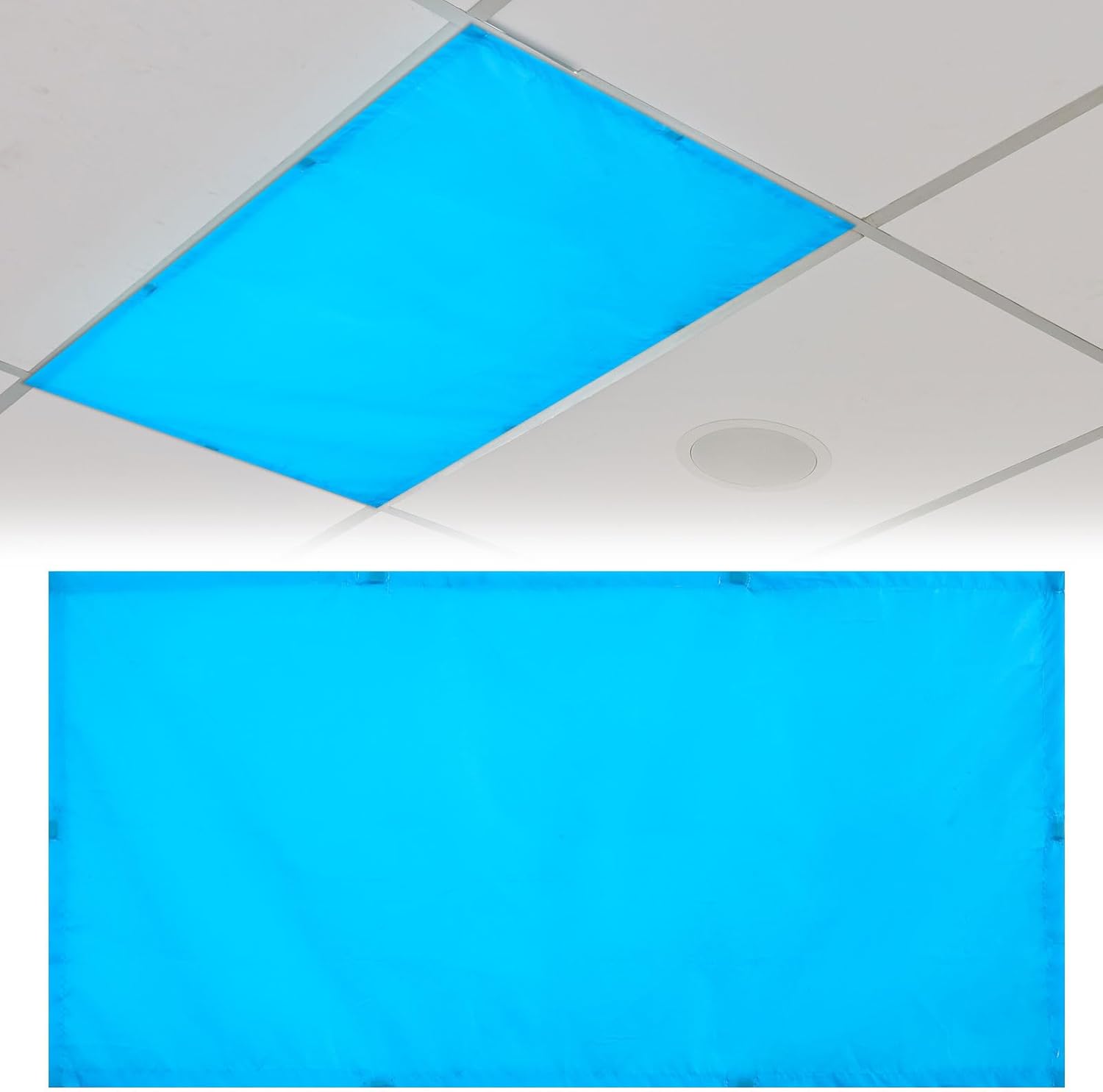 Patelai 4 x 2 Feet Fabric Fluorescent Light Cover for Ceiling Classroom Magnetic Cubicle Shade with 10 Magnets Fluorescent Light Filters for School Home Office Drop Lamp Decor(Spring Forest)