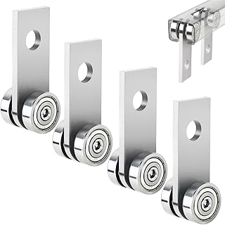 304 Stainless Steel 2-Wheel Trolley Assembly Rollers, 2 Bearings Strut Channel Trolley Hardware, Stable Strut Roller Trolley for 1-5/8" Wide and All 1-5/8" or Taller Strut Channel (Pack of 4)
