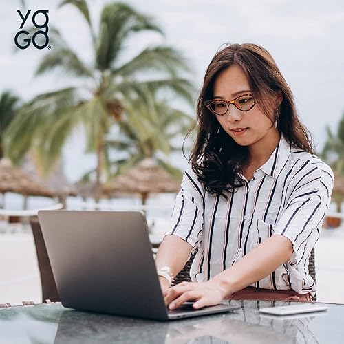 Miniatura 3 de Yogo Vision Gafas de lectura con bloqueo de luz azul, lentes de ojo de gato, para lectura de computadora, antifatiga ocular para mujeres, paquete de