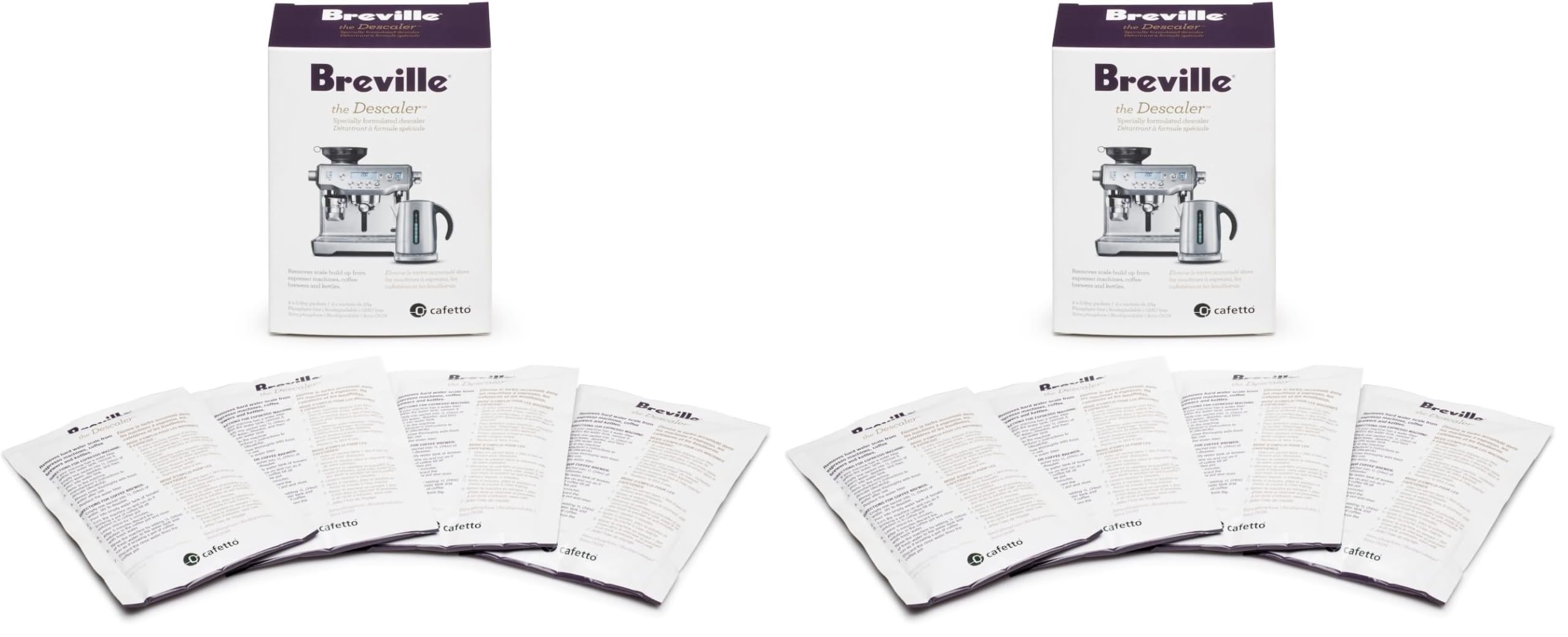 Breville the Descaler for Espresso Machines, 8 Pack, BES0070NUC1