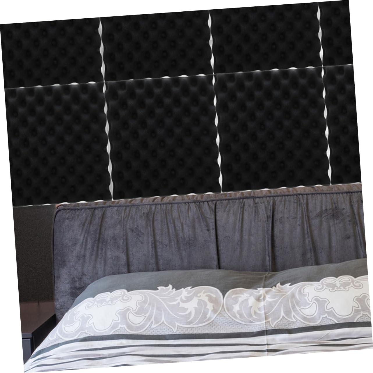 Paneles Acústicos Autoadhesivos 8 Piezas Negro para Pared