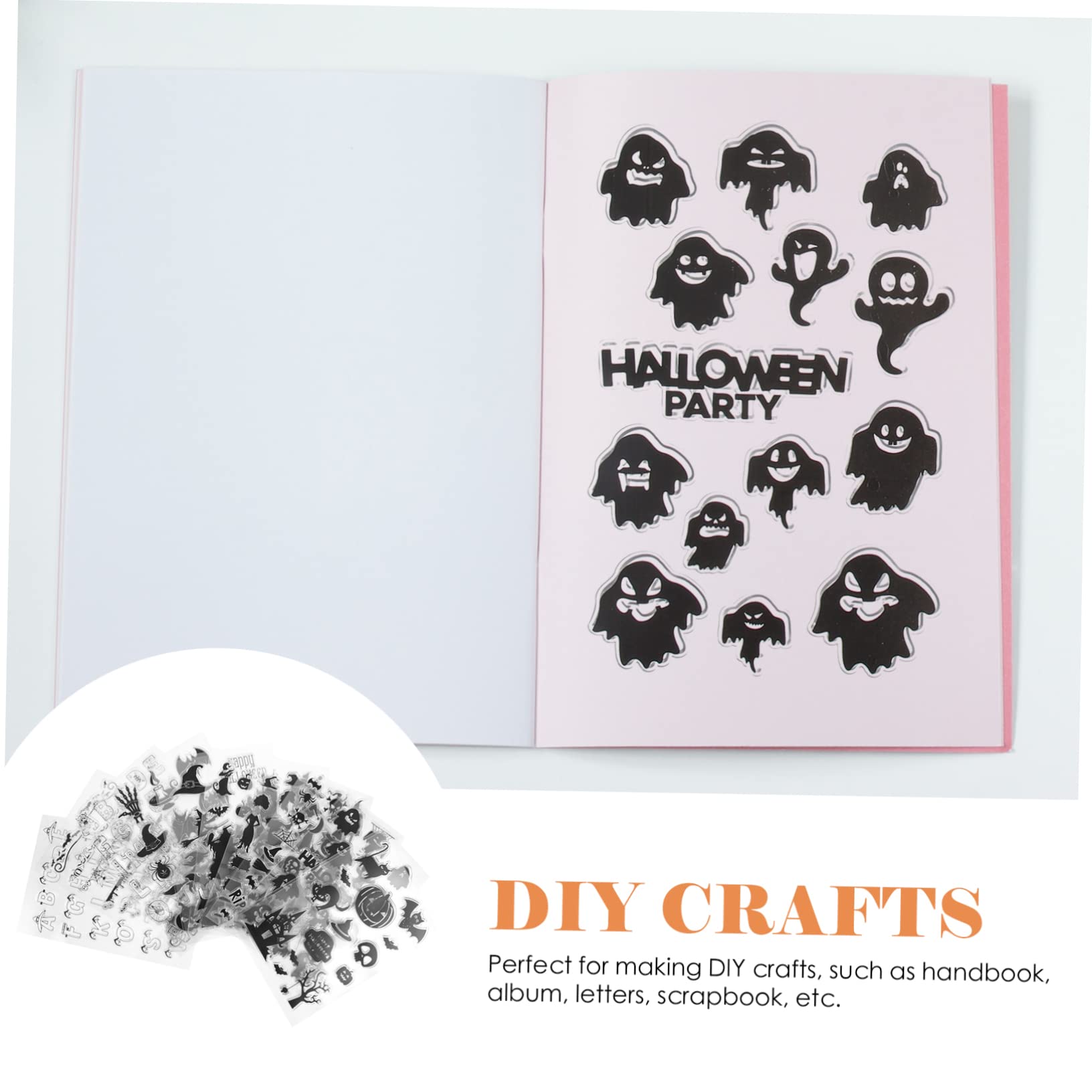 SEWACC 50stücke Halloween Silikonstempel Teiliges Transparentes Scrapbooking Zubehör Mit Kreativen Motiven Für Feste Leicht Zu Reinigen Und Wiederverwendbar Für Bastelprojekte Und